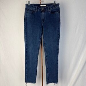 Levi's 711 Skinny Jeans Women's Size 29 Dark Wash Denim Frayed Hem